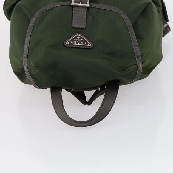 PRADA Backpack Nylon Khaki Silver Auth bs29914 main image 7